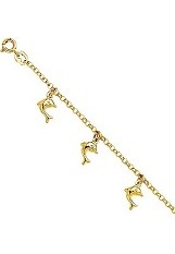 ravishing yellow gold dolphin charm bracelet for kids 
